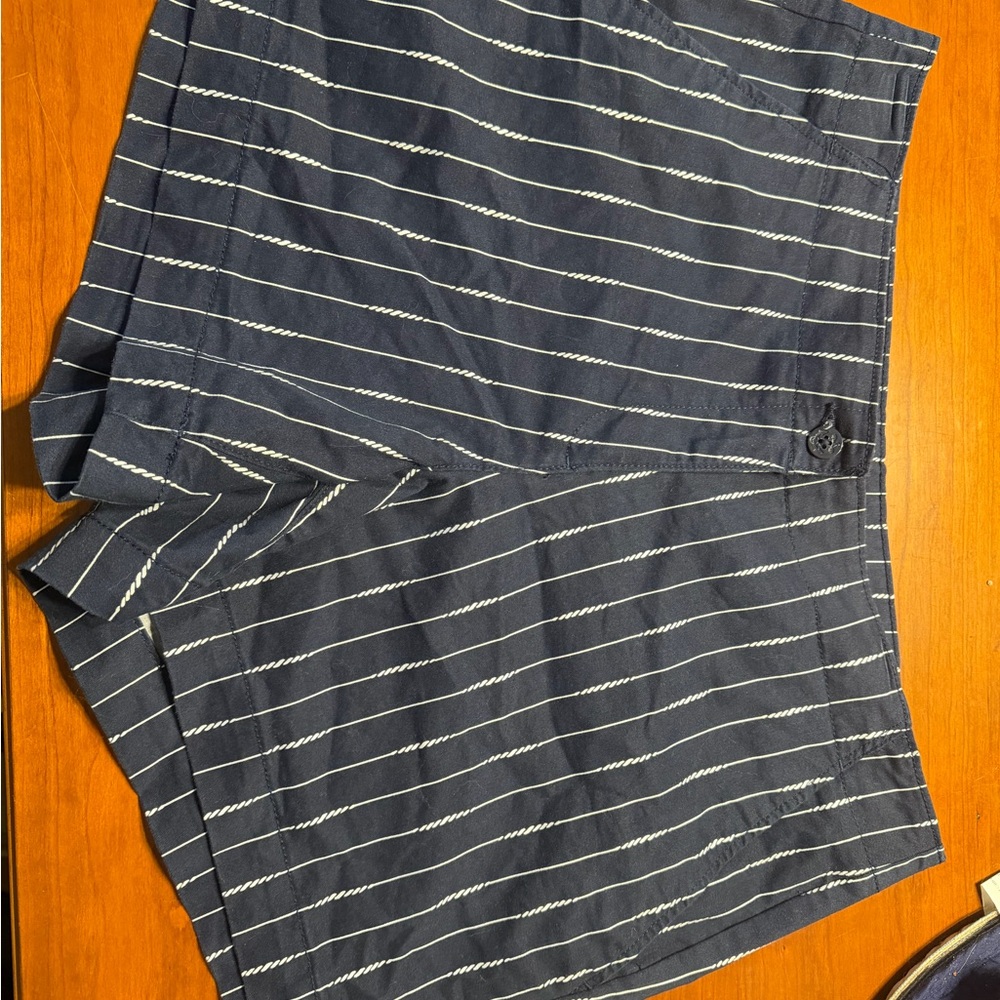 Nautica Navy and White Striped Shorts